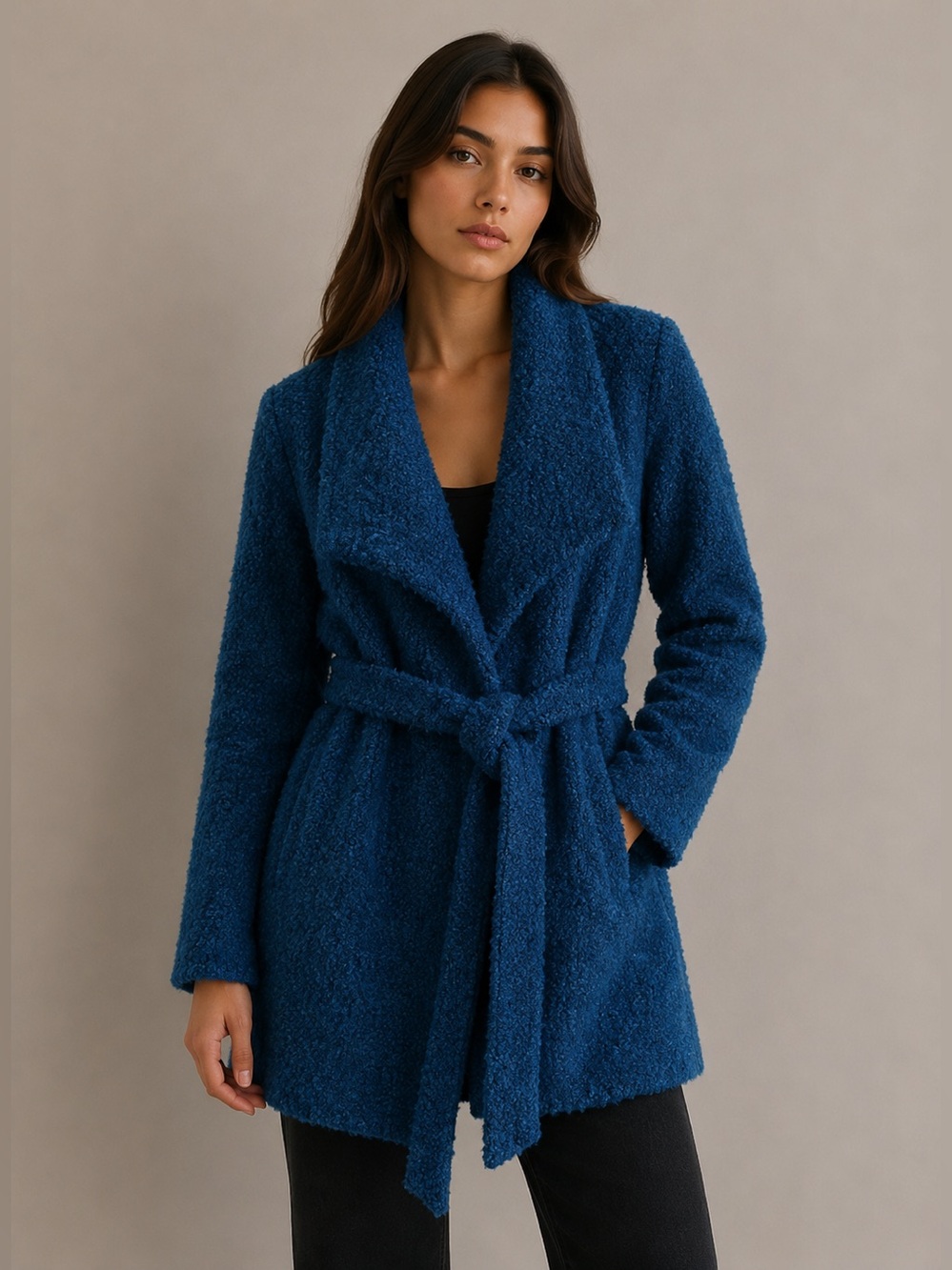Blue Trench wrap Coat size Medium